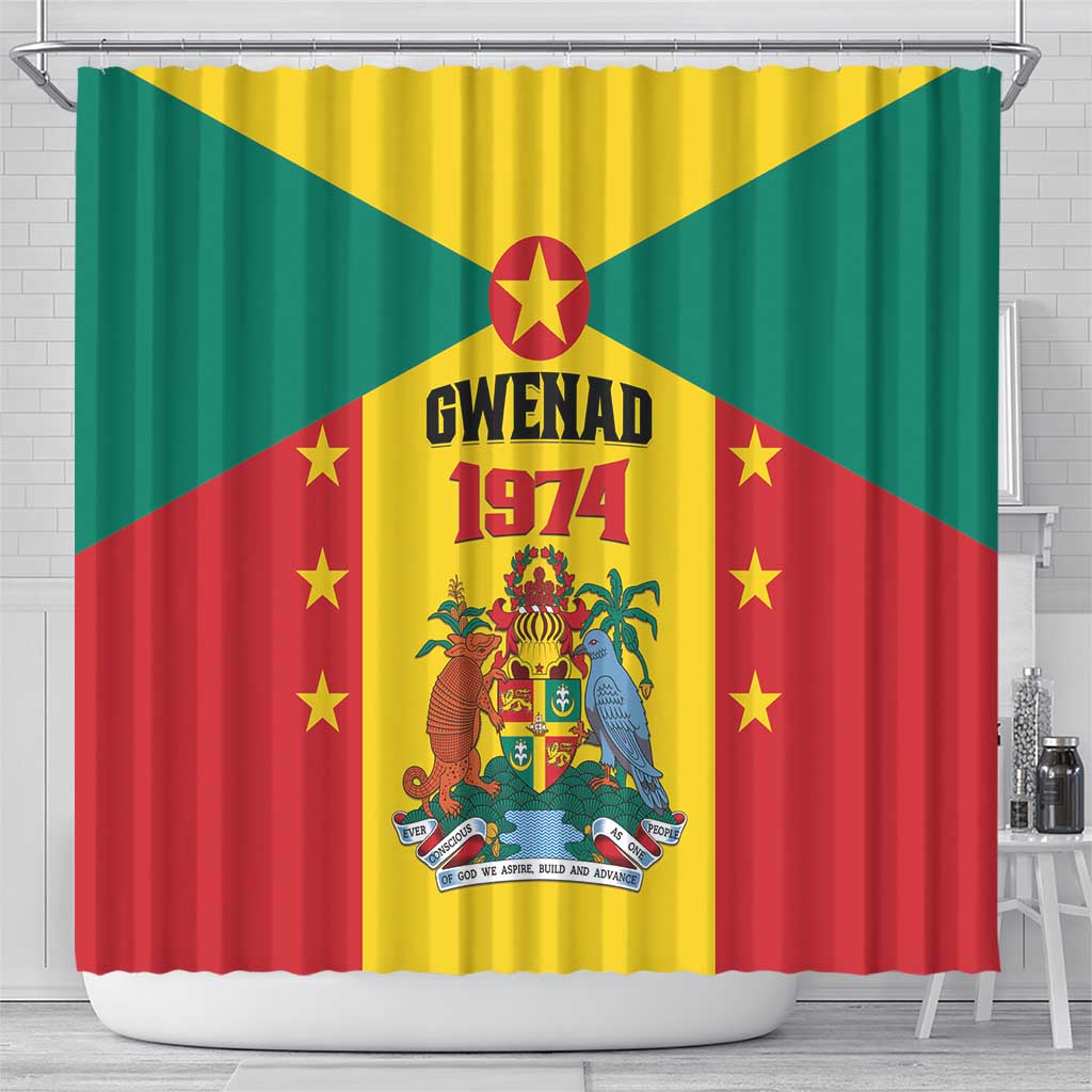 Gwenad Shower Curtain Grenada Coat Of Arms Flag Style LT01