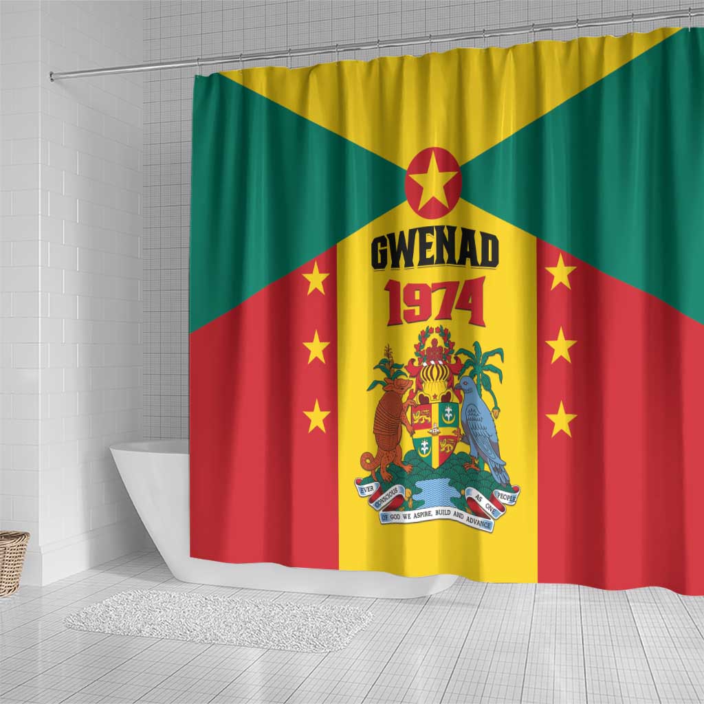 Gwenad Shower Curtain Grenada Coat Of Arms Flag Style LT01