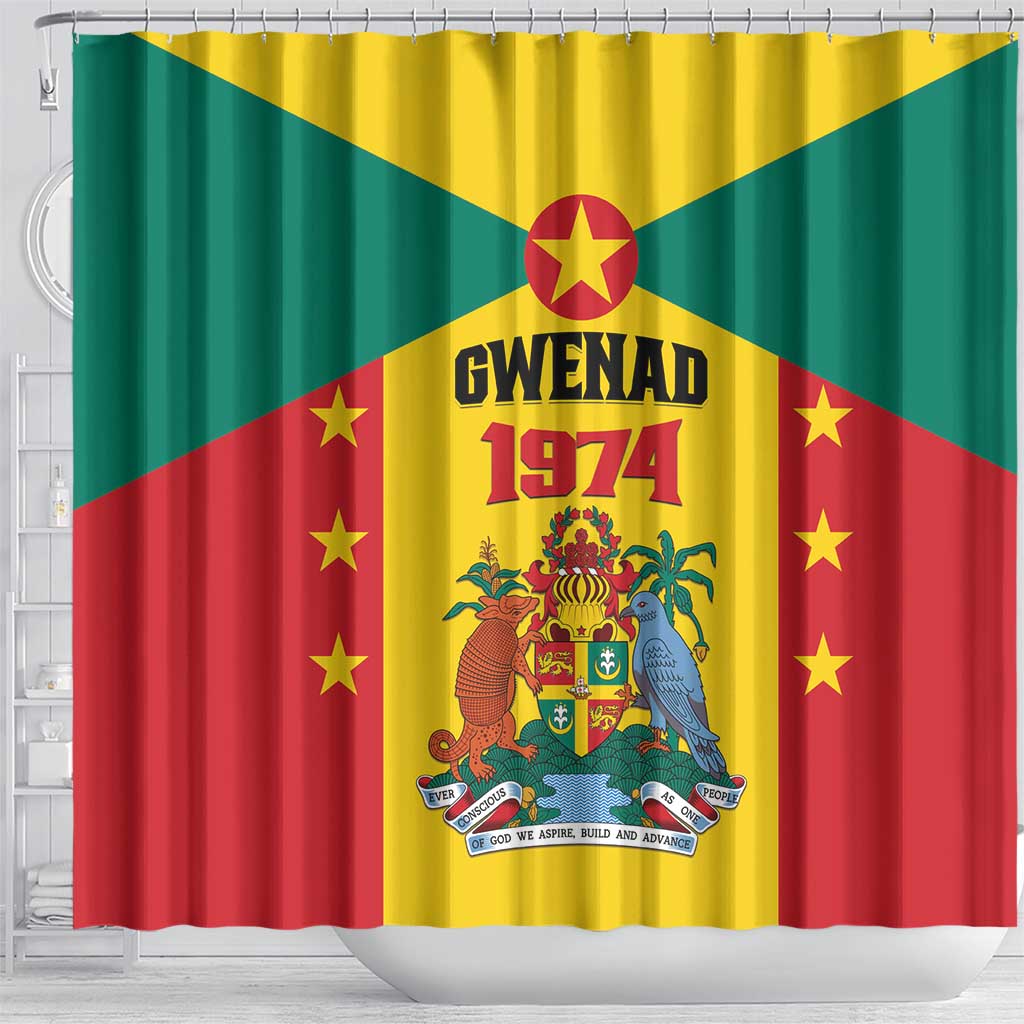 Gwenad Shower Curtain Grenada Coat Of Arms Flag Style LT01