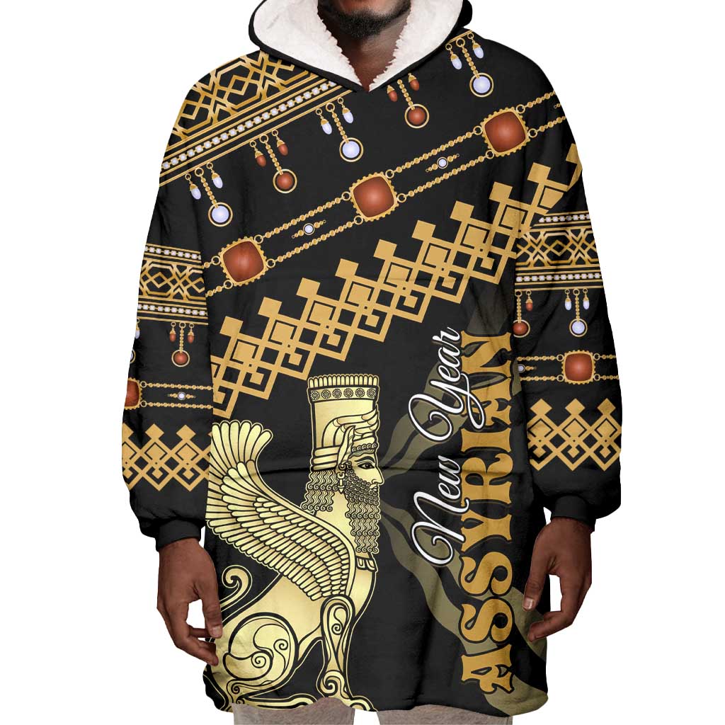 Assyrian New Year Wearable Blanket Hoodie Akitu 6774 Kha B Nissan LT01