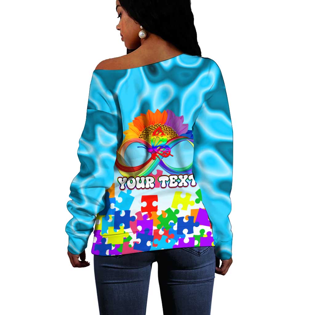 World Autism Awareness Day 2024 Off Shoulder Sweater In A World Where You Can Be Anything Be Kind LT01