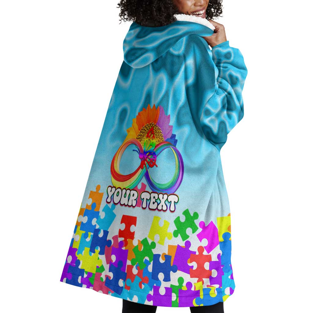 World Autism Awareness Day 2024 Wearable Blanket Hoodie In A World Where You Can Be Anything Be Kind LT01