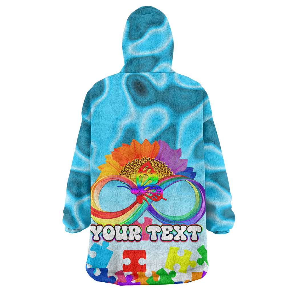 World Autism Awareness Day 2024 Wearable Blanket Hoodie In A World Where You Can Be Anything Be Kind LT01