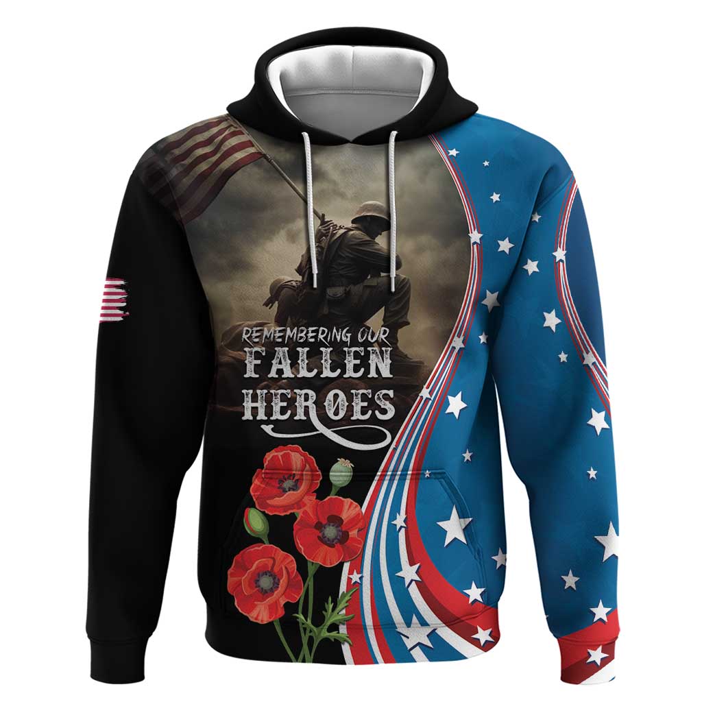 US Memorial Day 2025 Hoodie Remembering Our Fallen Heroes LT01