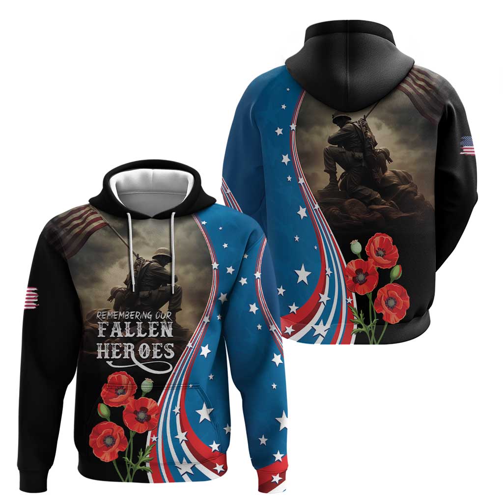 US Memorial Day 2025 Hoodie Remembering Our Fallen Heroes LT01