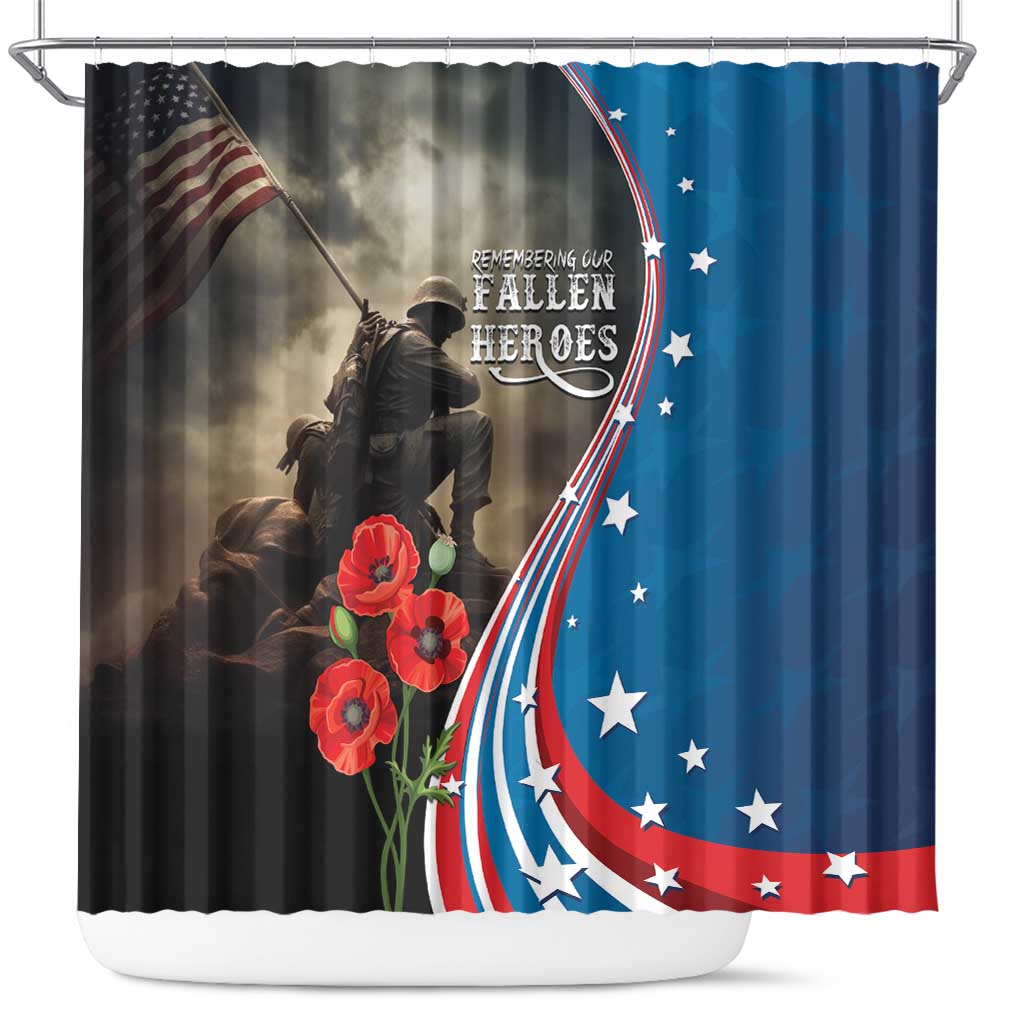 US Memorial Day 2025 Shower Curtain Remembering Our Fallen Heroes LT01