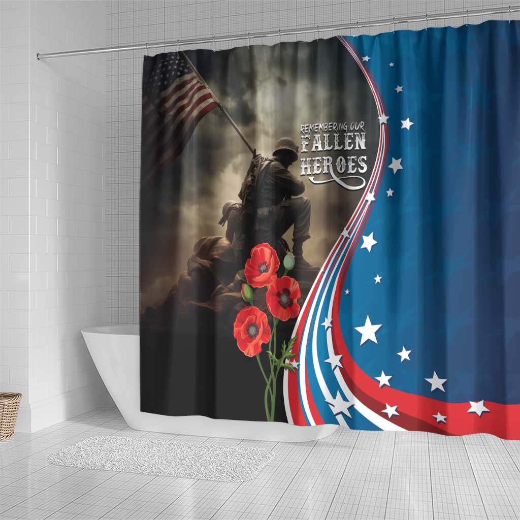 US Memorial Day 2025 Shower Curtain Remembering Our Fallen Heroes LT01