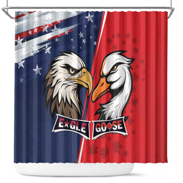 Canada Goose x USA Band Eagle Faced Off Shower Curtain LT01