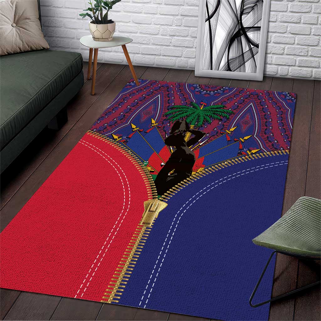 Afro Haiti Heritage Month Area Rug Zipper Stylized LT01