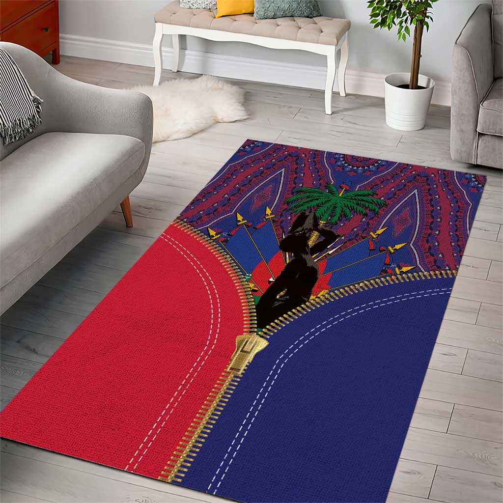 Afro Haiti Heritage Month Area Rug Zipper Stylized LT01