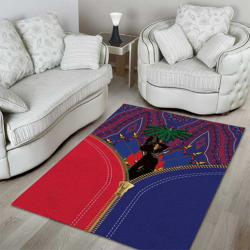 Afro Haiti Heritage Month Area Rug Zipper Stylized LT01