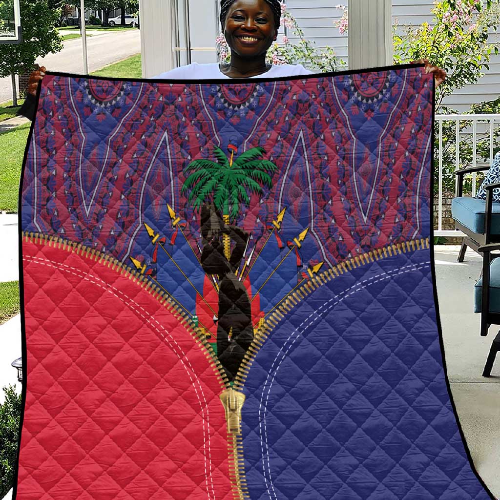 Afro Haiti Heritage Month Quilt Zipper Stylized LT01