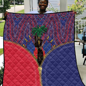 Afro Haiti Heritage Month Quilt Zipper Stylized LT01