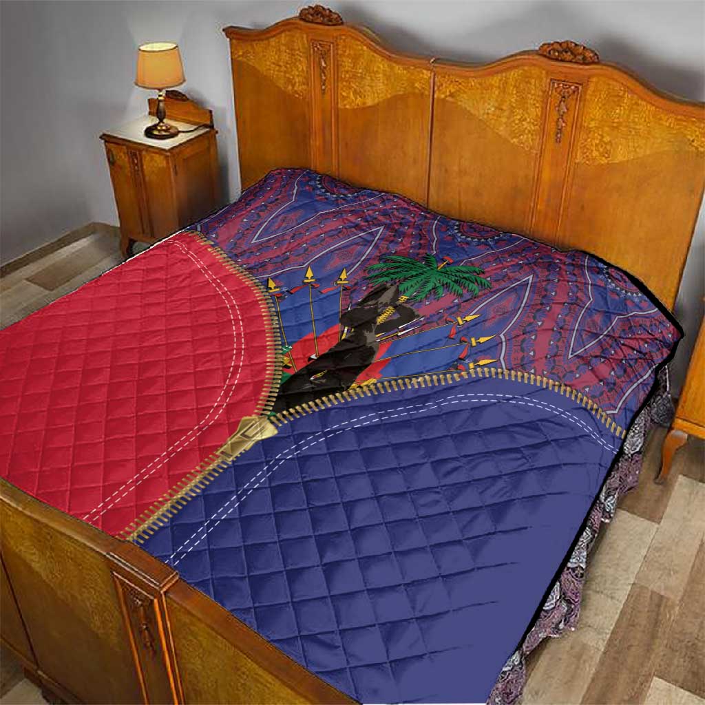 Afro Haiti Heritage Month Quilt Zipper Stylized LT01