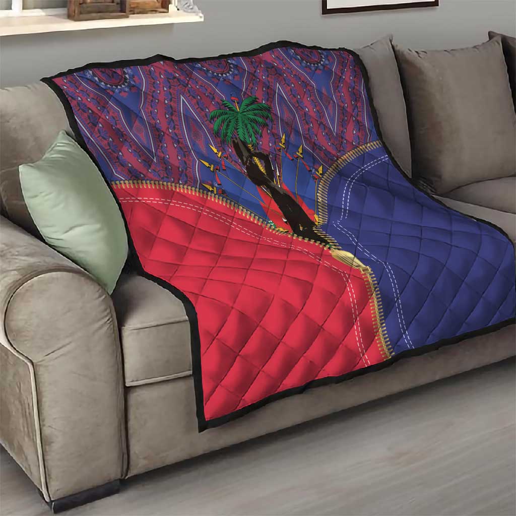 Afro Haiti Heritage Month Quilt Zipper Stylized LT01