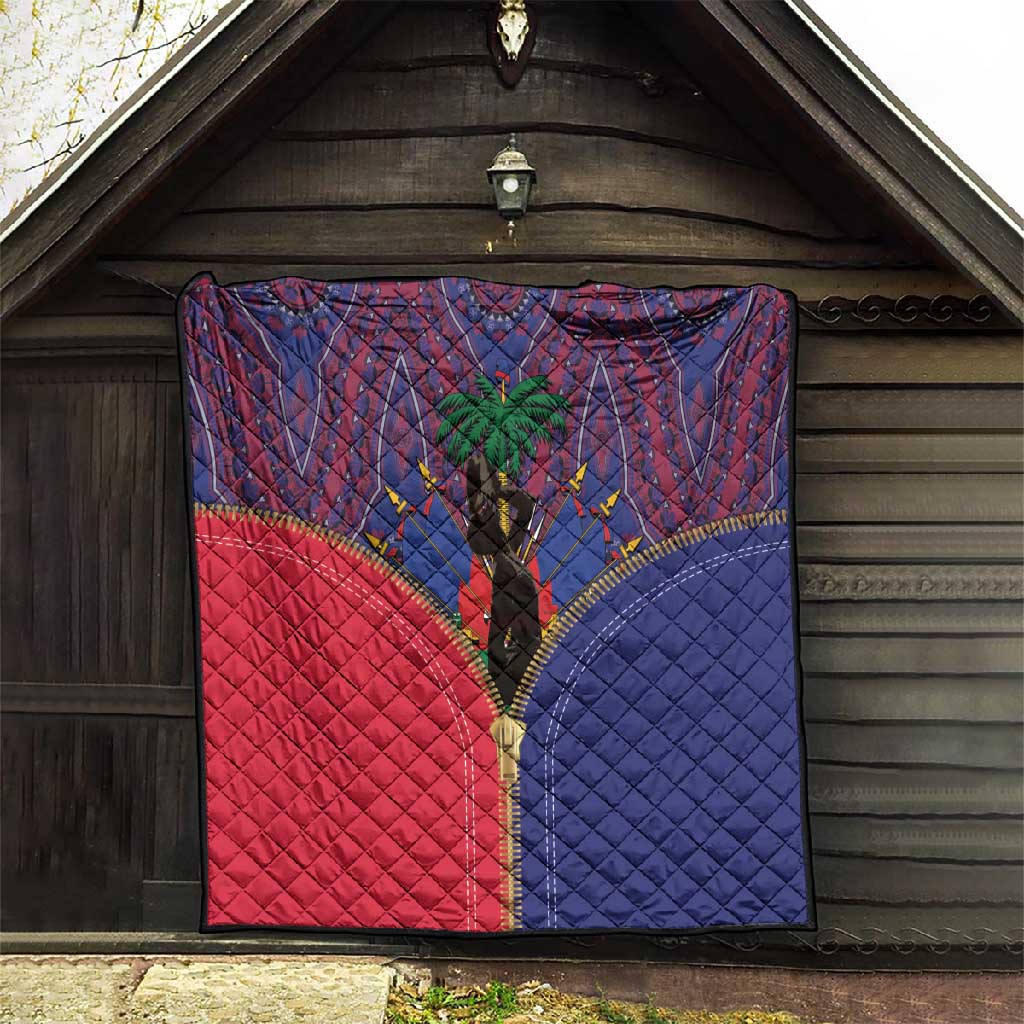 Afro Haiti Heritage Month Quilt Zipper Stylized LT01