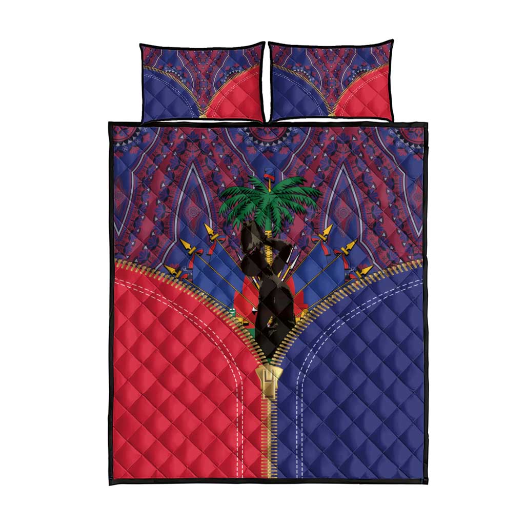 Afro Haiti Heritage Month Quilt Bed Set Zipper Stylized LT01