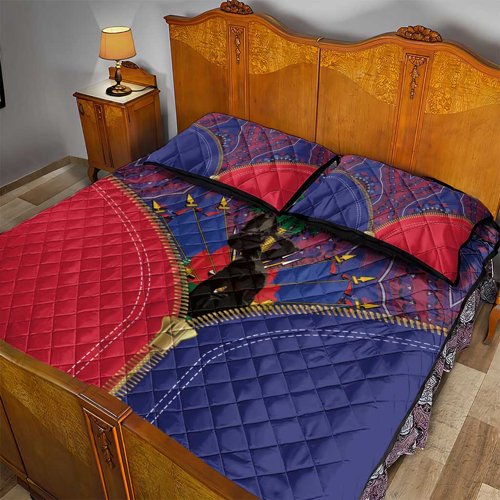 Afro Haiti Heritage Month Quilt Bed Set Zipper Stylized LT01