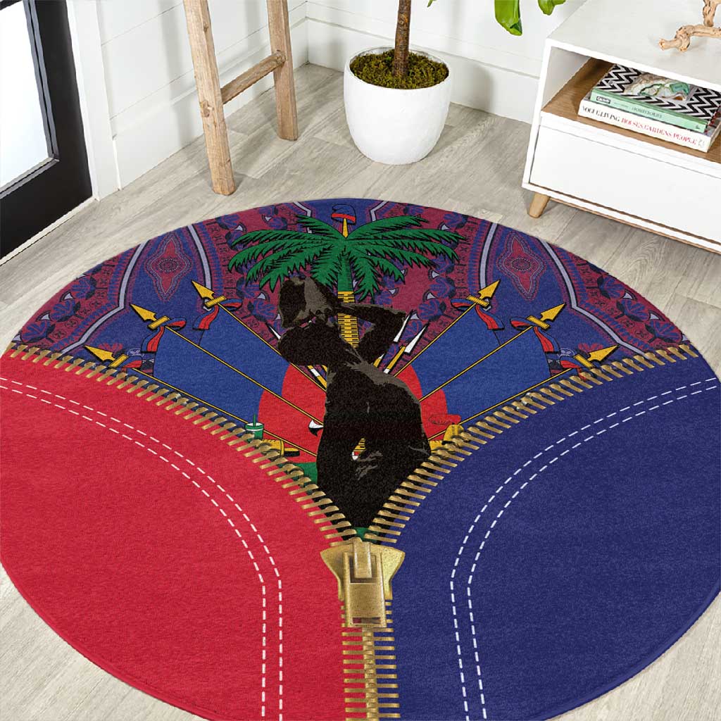 Afro Haiti Heritage Month Round Carpet Zipper Stylized LT01