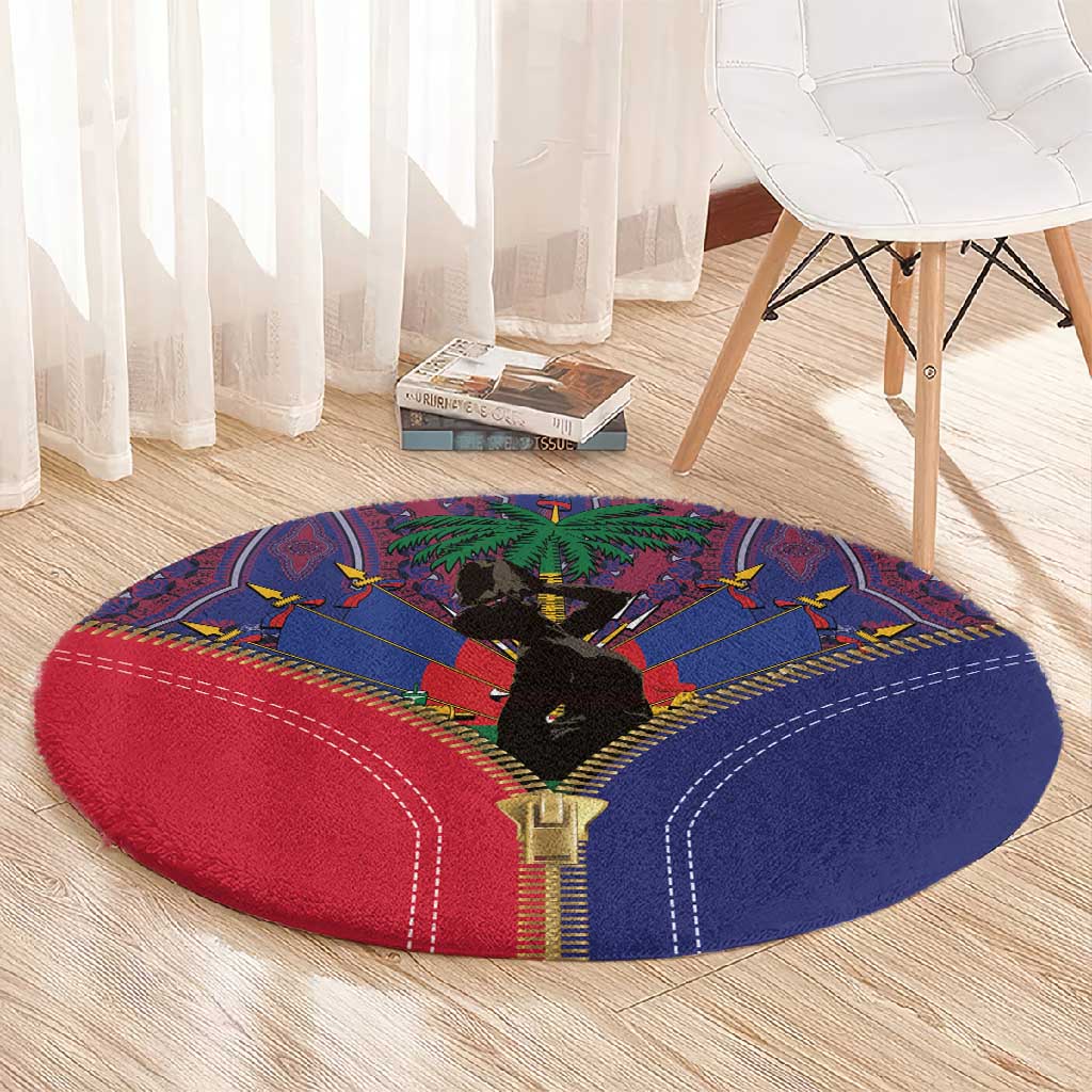 Afro Haiti Heritage Month Round Carpet Zipper Stylized LT01