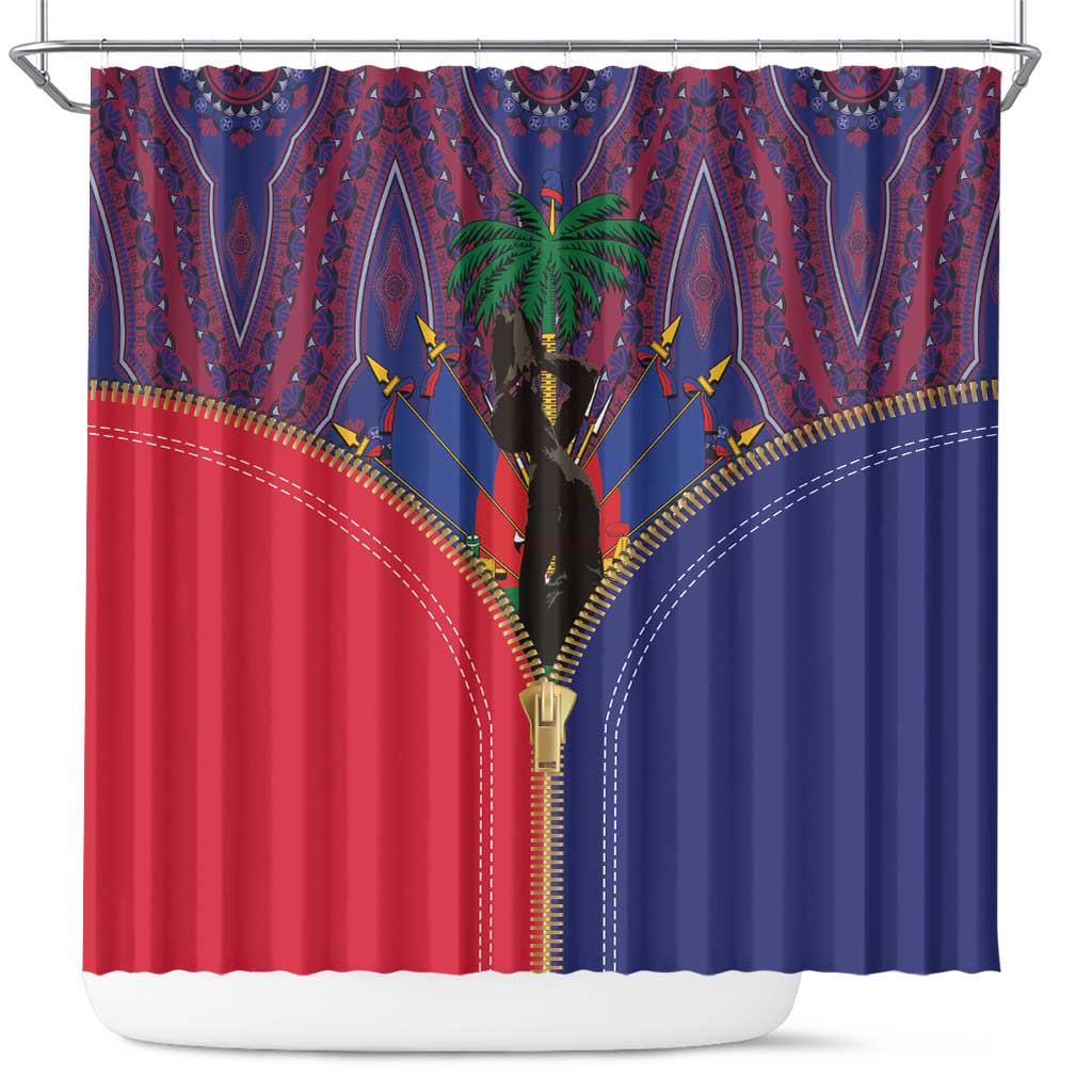 Haiti Heritage Month Shower Curtain Zipper Stylized LT01