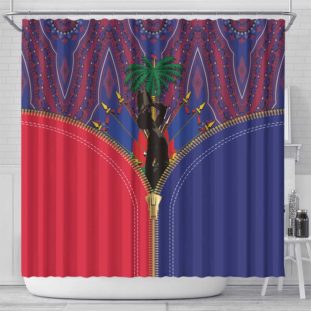 Haiti Heritage Month Shower Curtain Zipper Stylized LT01