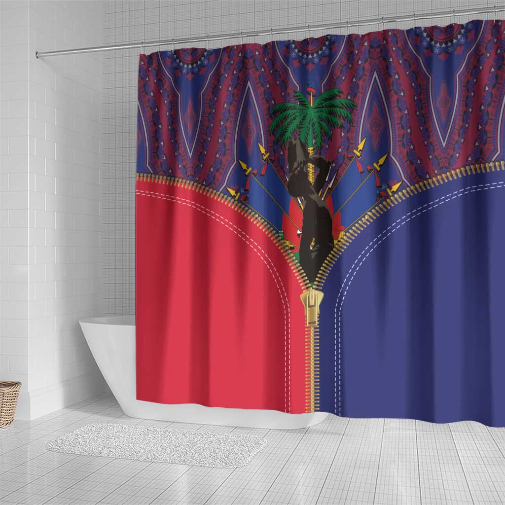 Haiti Heritage Month Shower Curtain Zipper Stylized LT01