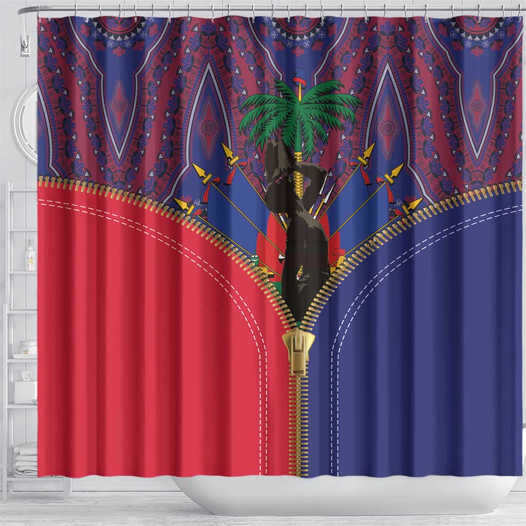 Haiti Heritage Month Shower Curtain Zipper Stylized LT01