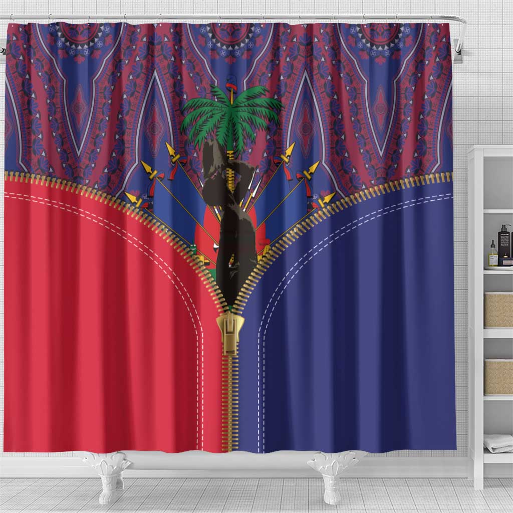 Haiti Heritage Month Shower Curtain Zipper Stylized LT01