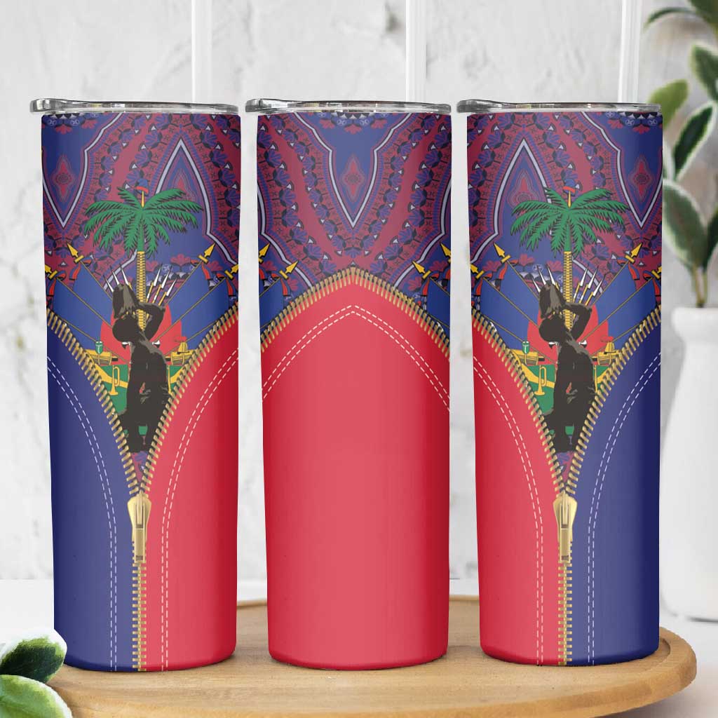 Afro Haiti Heritage Month Skinny Tumbler Zipper Stylized LT01