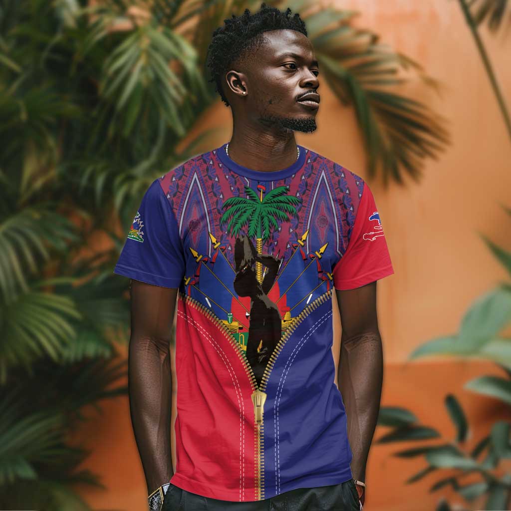 Afro Haiti Heritage Month T shirt Zipper Stylized LT01