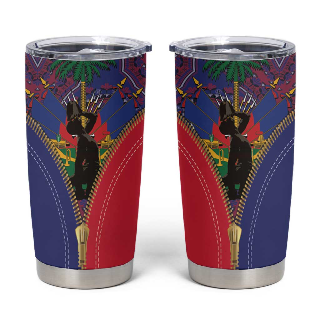 Afro Haiti Heritage Month Tumbler Cup Zipper Stylized LT01