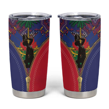 Afro Haiti Heritage Month Tumbler Cup Zipper Stylized LT01
