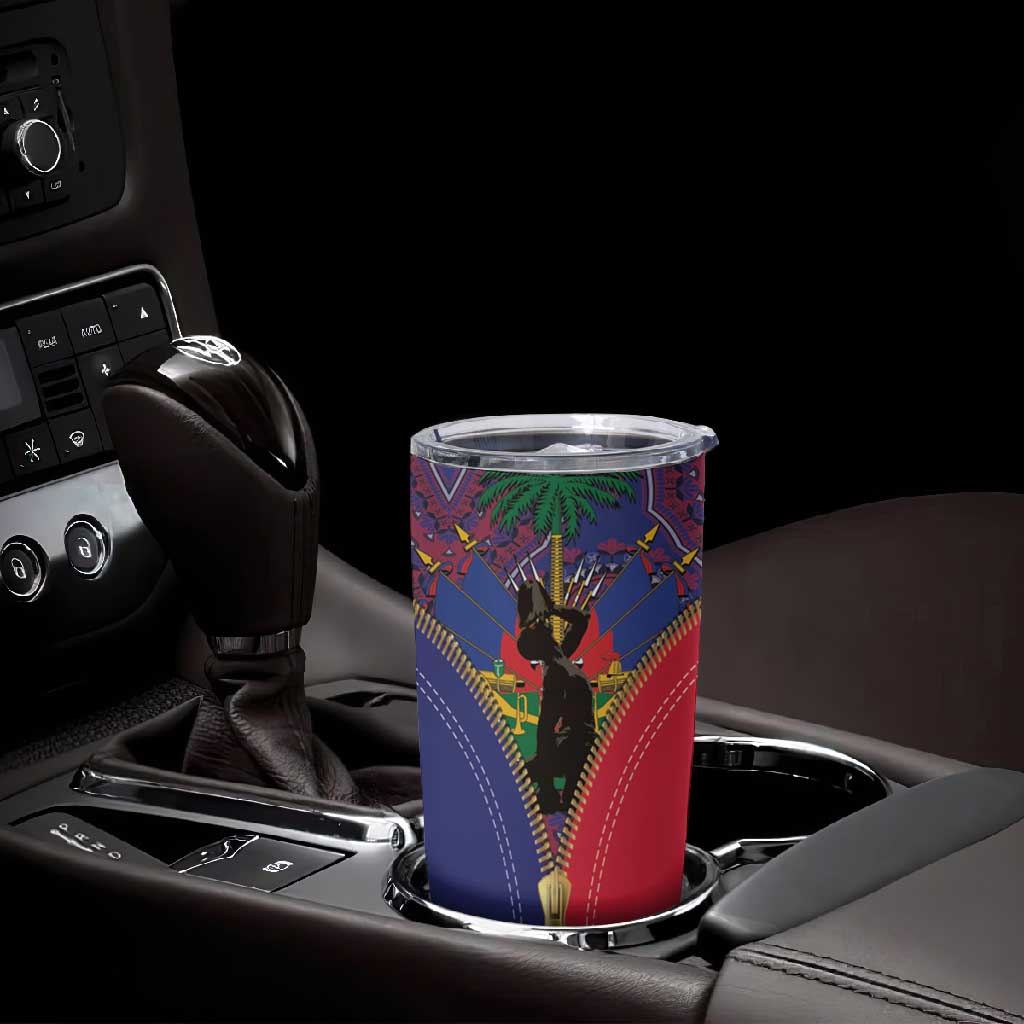 Afro Haiti Heritage Month Tumbler Cup Zipper Stylized LT01