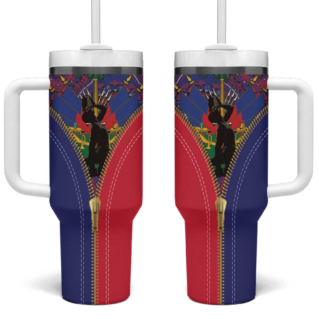 Afro Haiti Heritage Month Tumbler With Handle Zipper Stylized LT01