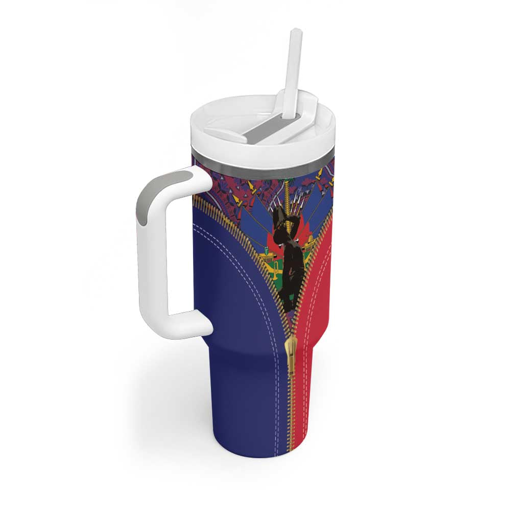 Afro Haiti Heritage Month Tumbler With Handle Zipper Stylized LT01