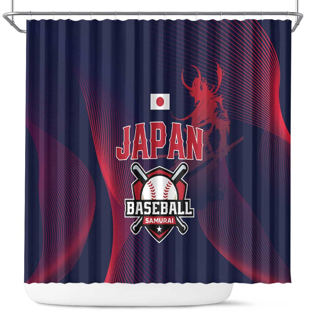 Baseball Japan Shower Curtain Japan Samurai Go Champions LT01