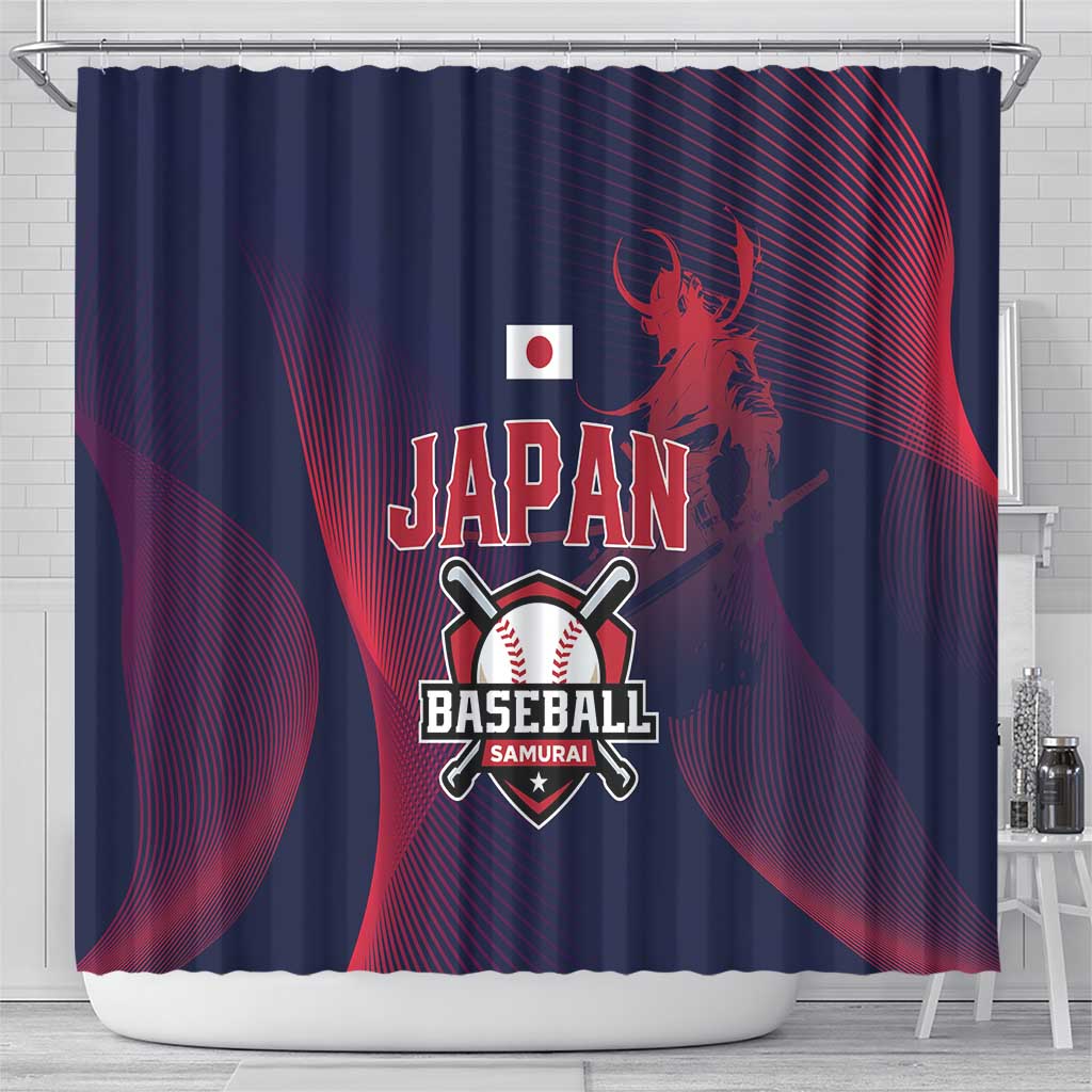 Baseball Japan Shower Curtain Japan Samurai Go Champions LT01