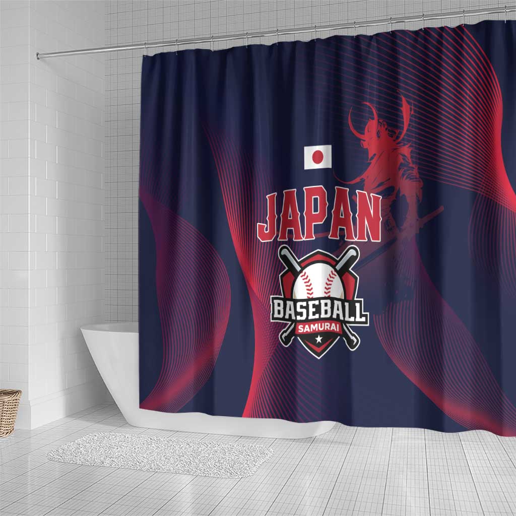 Baseball Japan Shower Curtain Japan Samurai Go Champions LT01