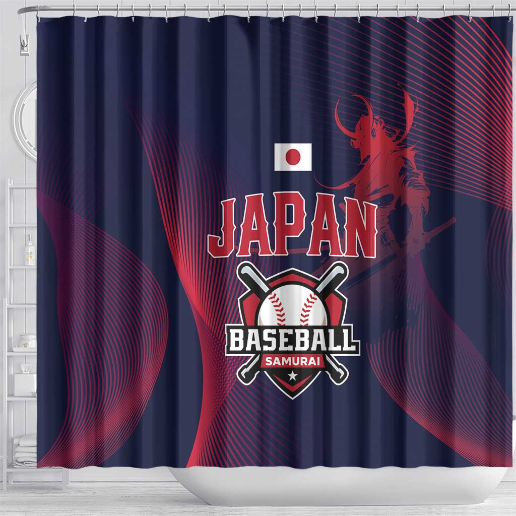 Baseball Japan Shower Curtain Japan Samurai Go Champions LT01