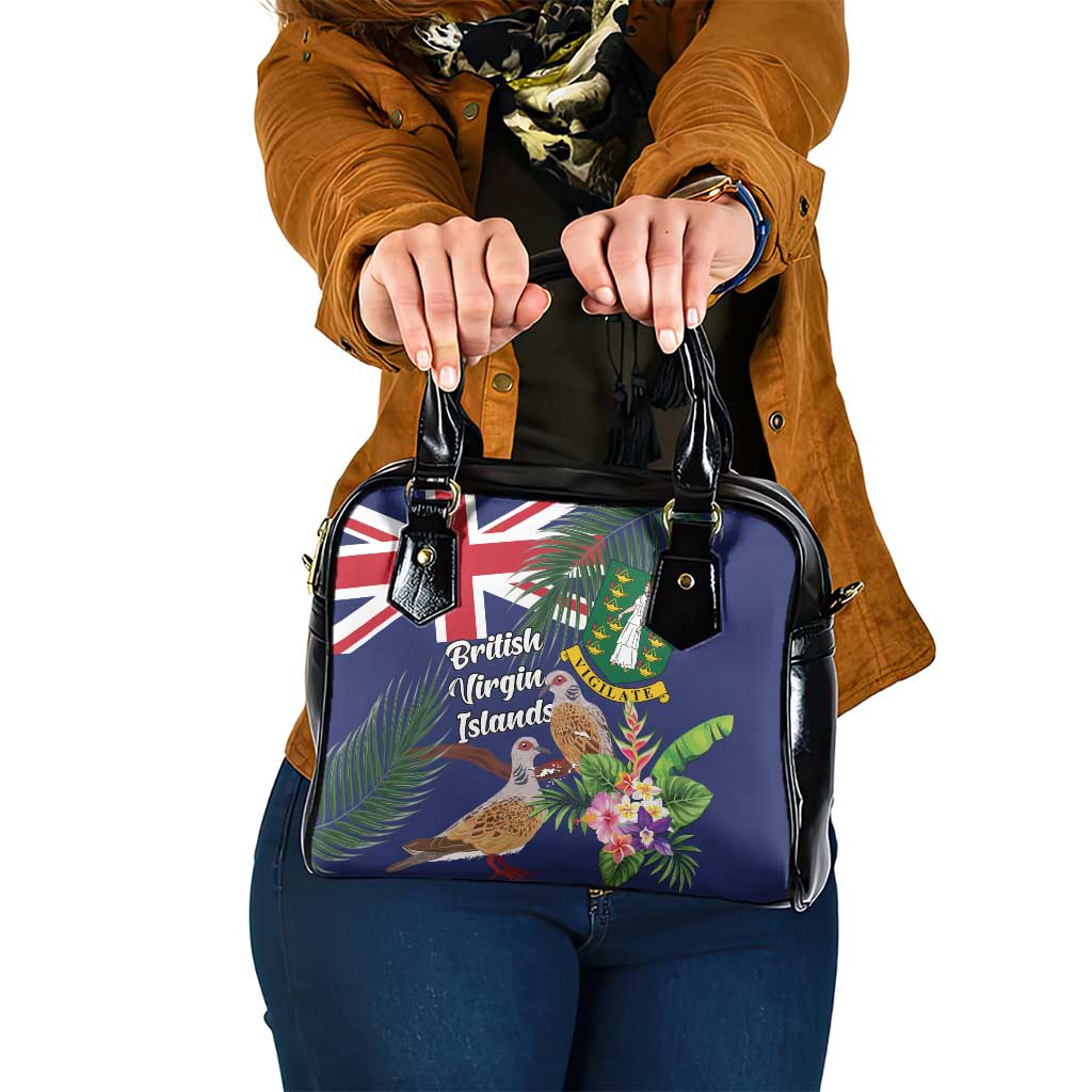 British Virgin Islands Shoulder Handbag Two Turtle Doves Tropical Flowers LT01