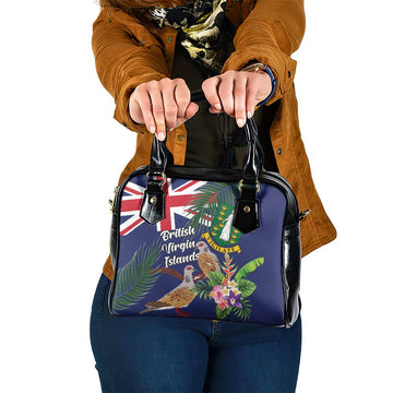 British Virgin Islands Shoulder Handbag Two Turtle Doves Tropical Flowers LT01