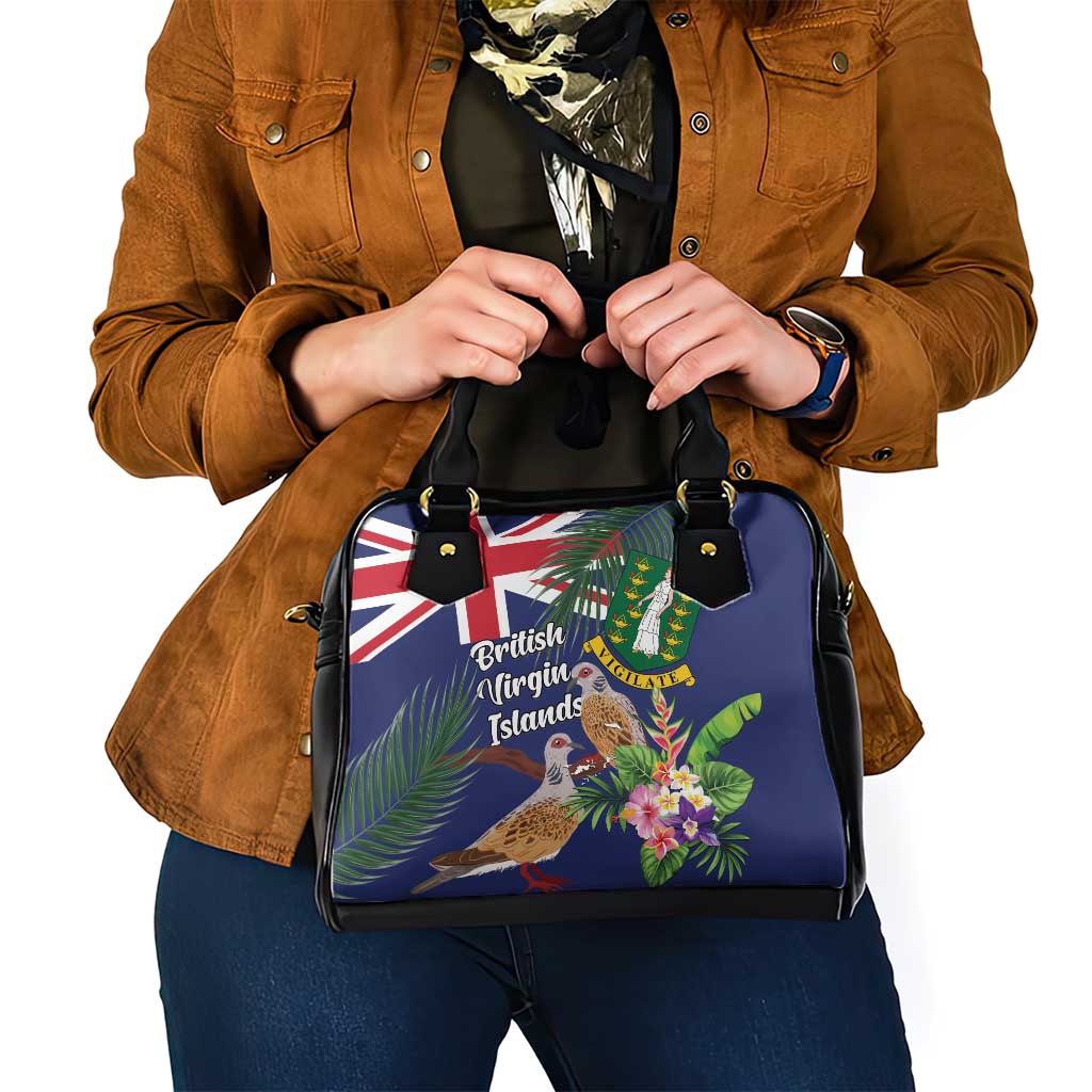 British Virgin Islands Shoulder Handbag Two Turtle Doves Tropical Flowers LT01
