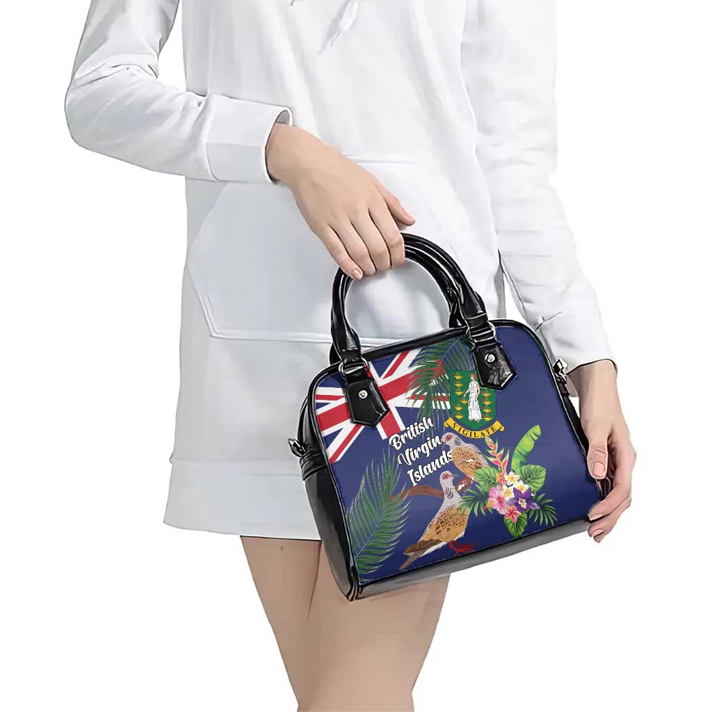 British Virgin Islands Shoulder Handbag Two Turtle Doves Tropical Flowers LT01