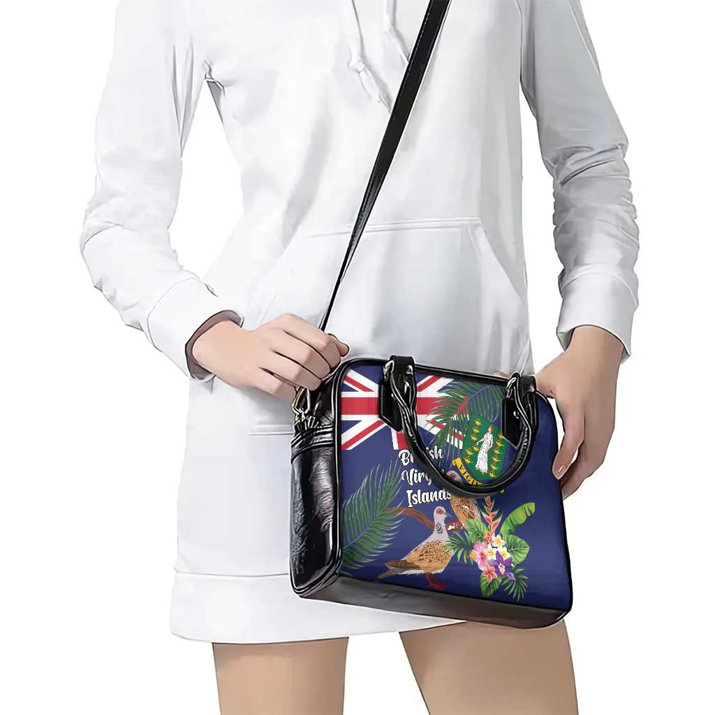 British Virgin Islands Shoulder Handbag Two Turtle Doves Tropical Flowers LT01