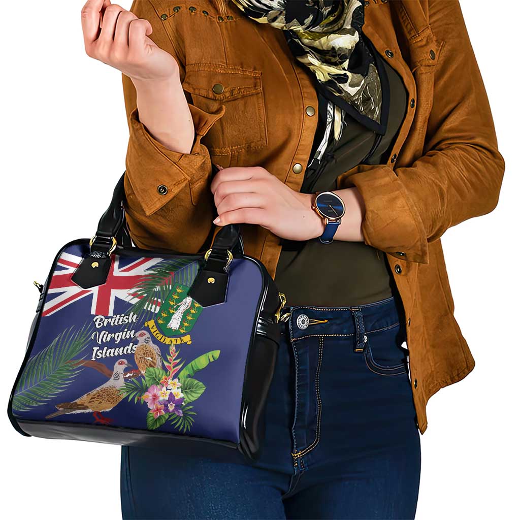 British Virgin Islands Shoulder Handbag Two Turtle Doves Tropical Flowers LT01