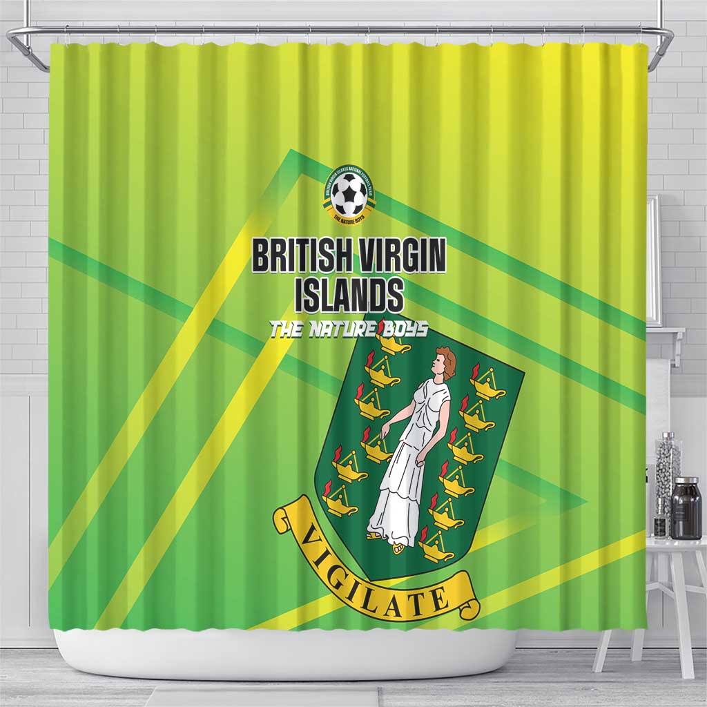 British Virgin Islands Football Shower Curtain Come On The Nature Boys LT01
