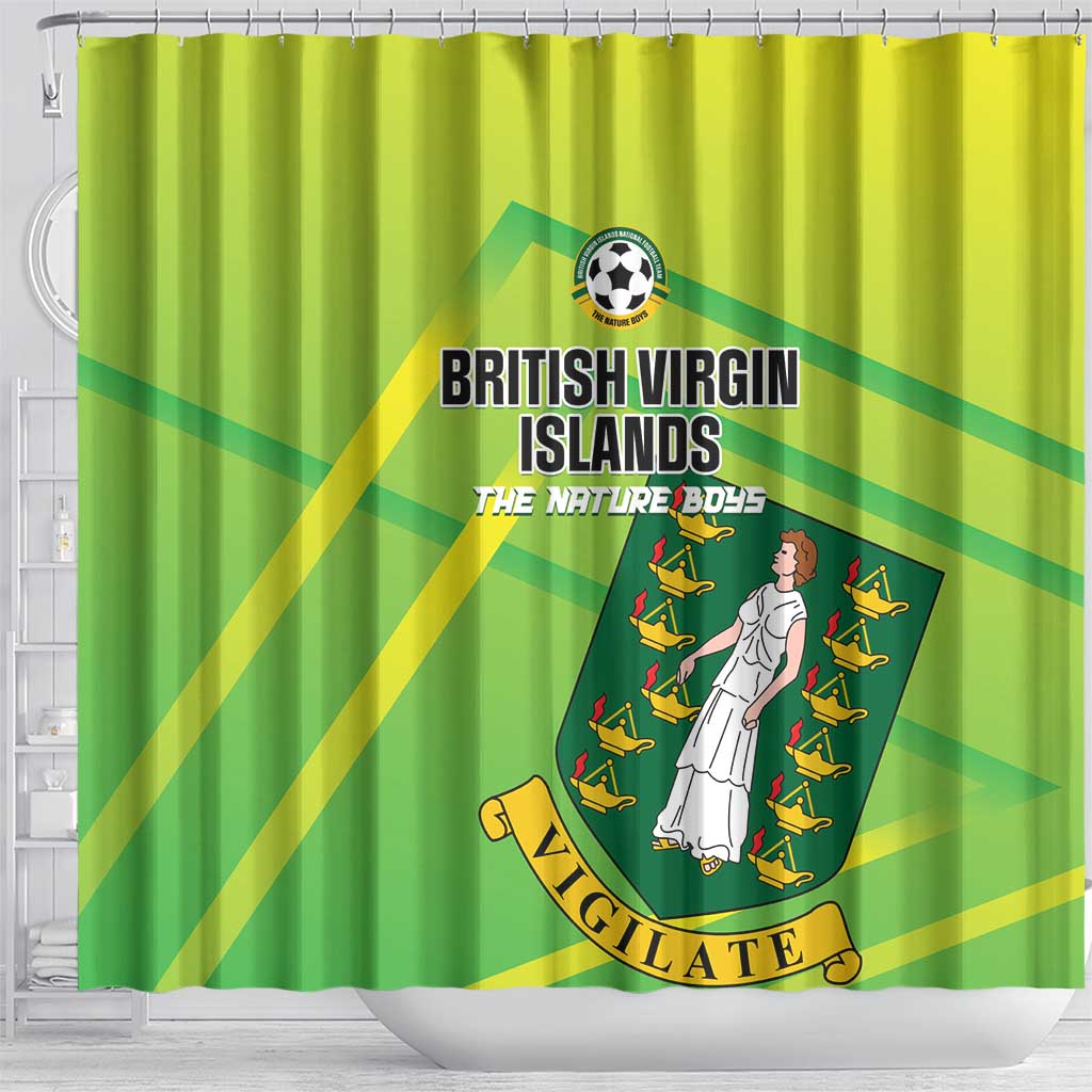 British Virgin Islands Football Shower Curtain Come On The Nature Boys LT01