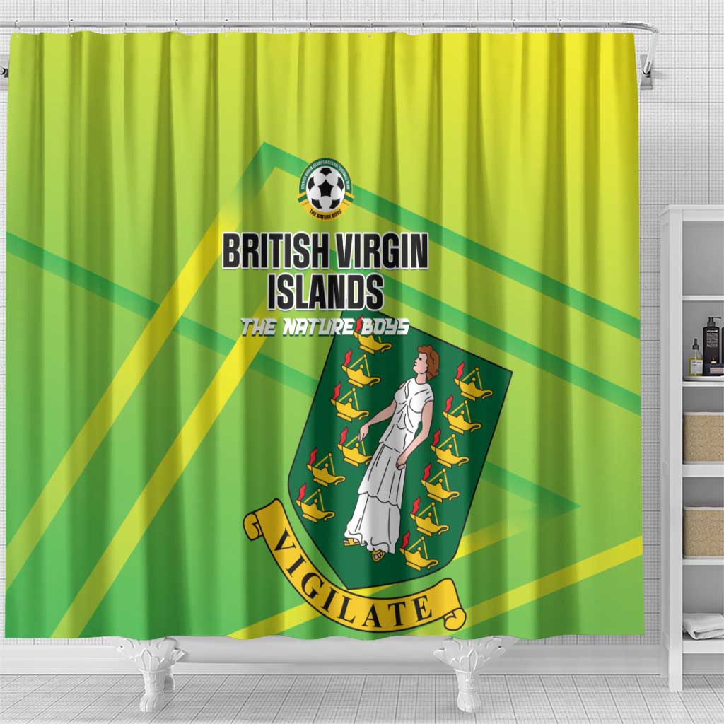 British Virgin Islands Football Shower Curtain Come On The Nature Boys LT01