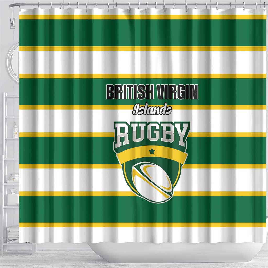 British Virgin Islands Rugby Shower Curtain Team BVI Go Champions LT01